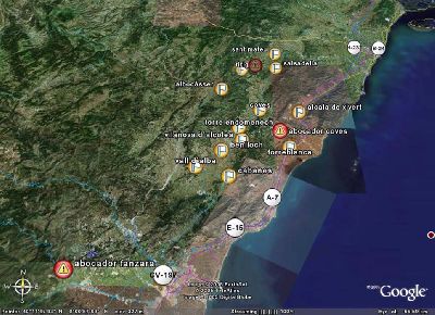 MAPA DELS TRES ABOCADORS DE RESIDUS TOXICS PREVISTOS A CASTELLO